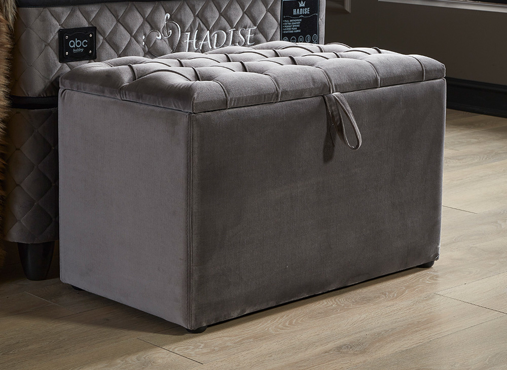 Boxspring Hadise Grijs - 1 persoons incl. matras