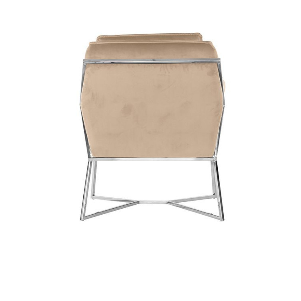 Foggia Stoel - Stof - Taupe - Zilveren/gouden Poten