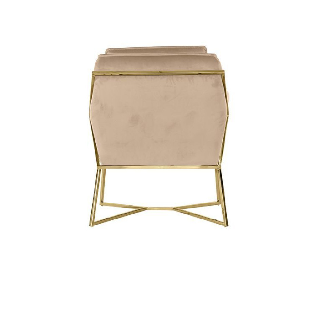 Foggia Stoel - Stof - Taupe - Zilveren/gouden Poten