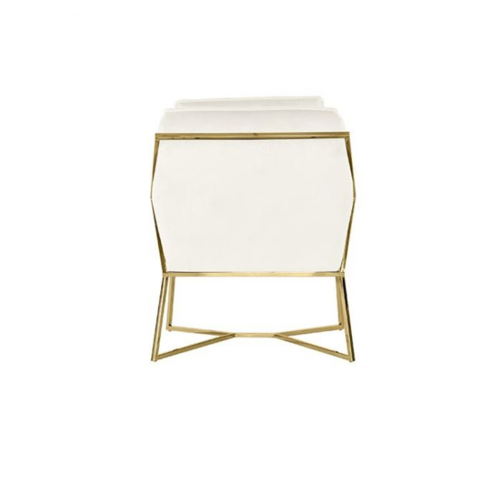 Foggia Stoel - Stof - Beige - Zilveren/gouden Poten