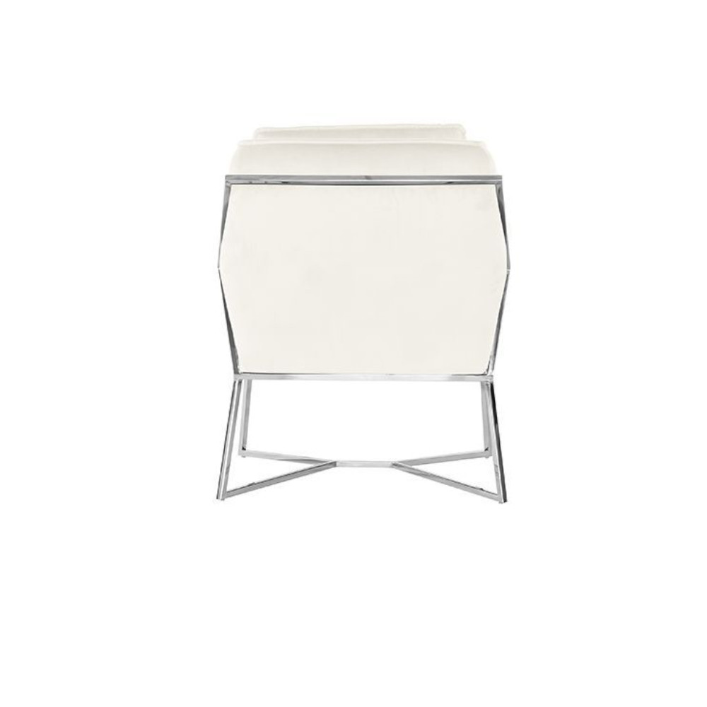 Foggia Stoel - Stof - Beige - Zilveren/gouden Poten