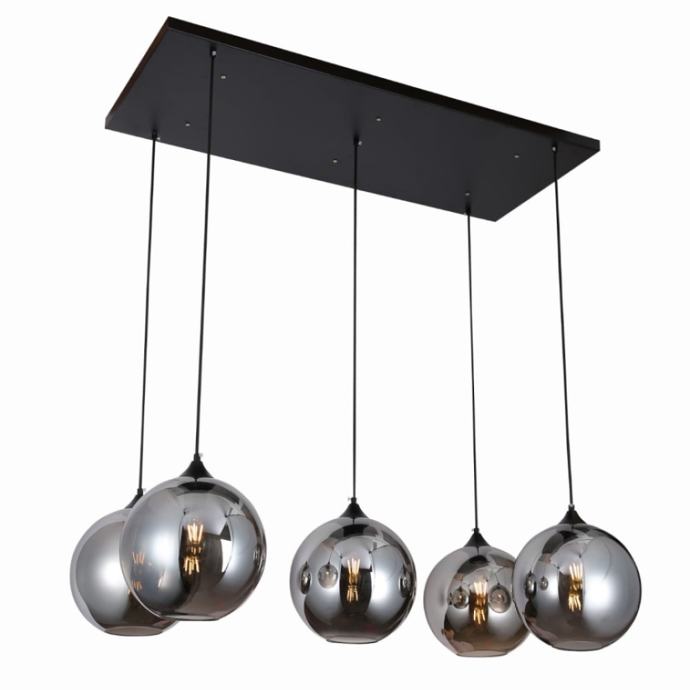 Hanglamp Smoky Combideal - 5 lichts ( Smoking Glass )
