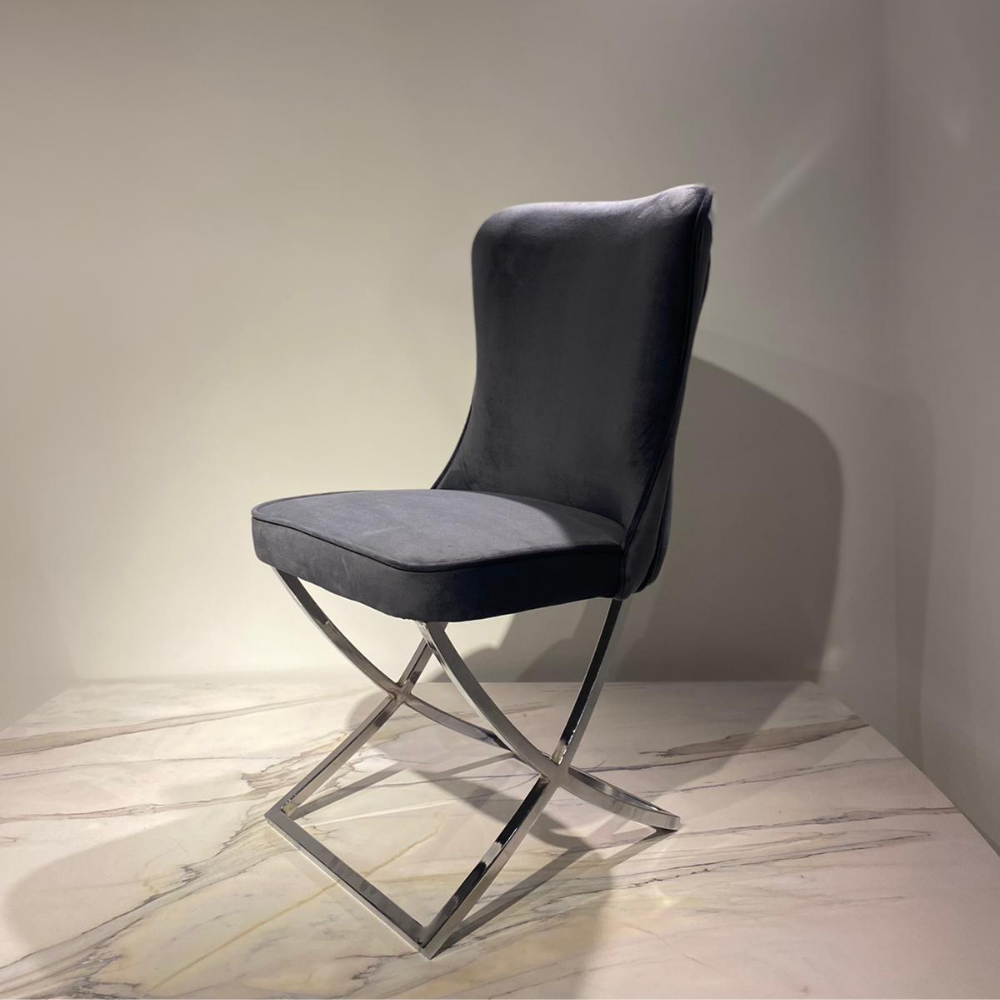 Luxor Velvet Style Stoel - Grey