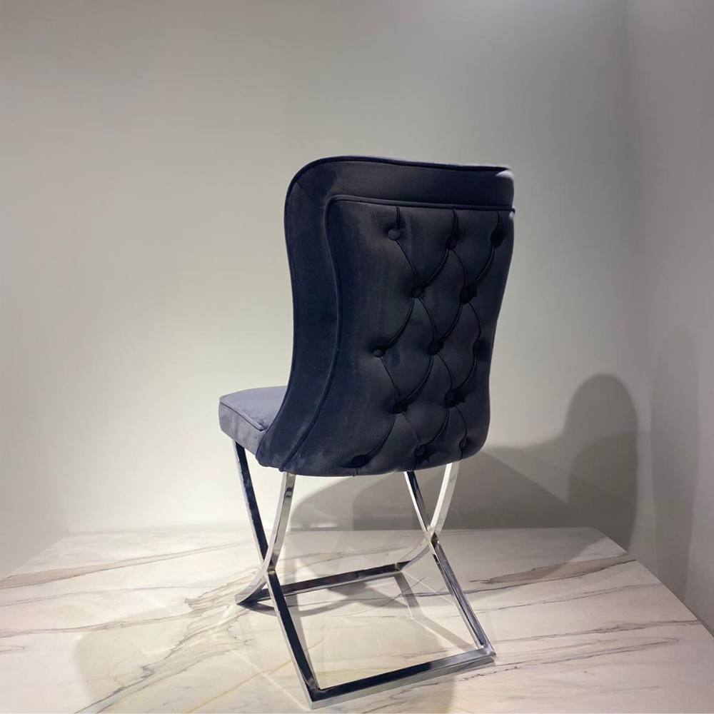 Luxor Velvet Style Stoel - Grey