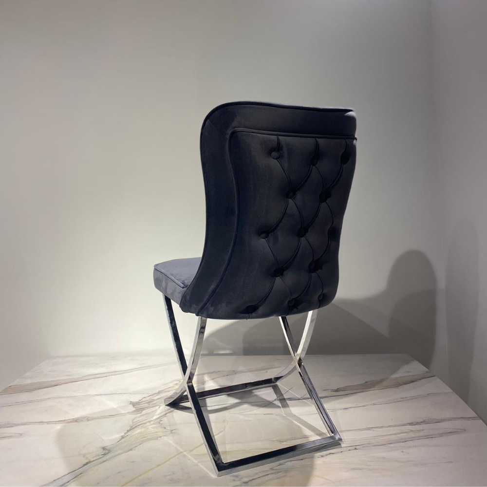 Luxor Velvet Style Stoel - Grey