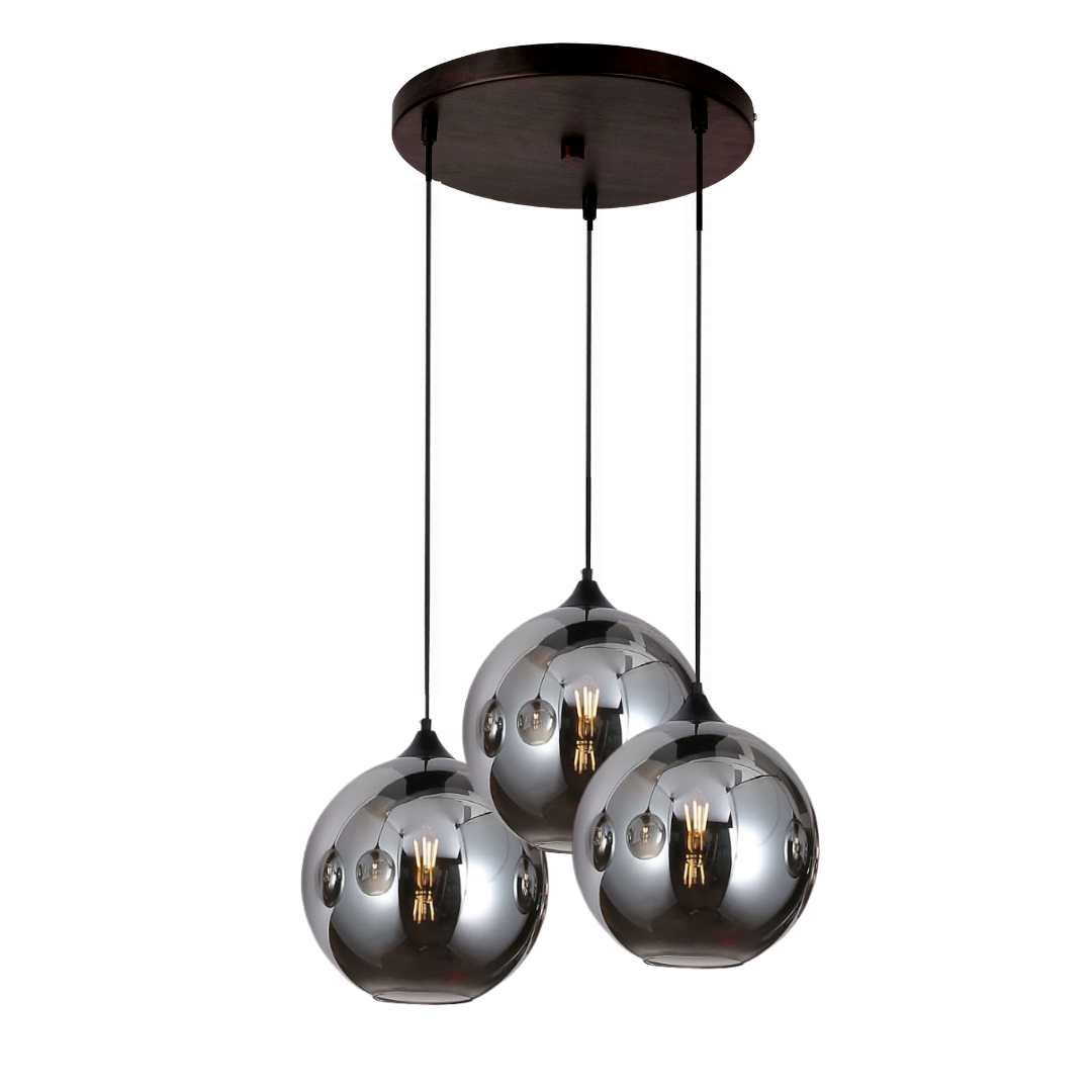 Hanglamp Illusion Smoking glass 3 lichts - ⌀20