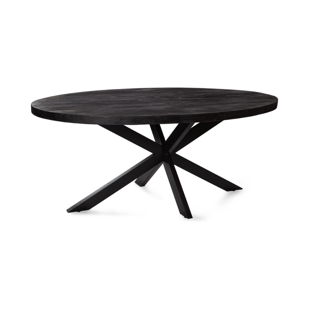 Eettafel Amsterdam Ovaal - Mangohout - Zwart
