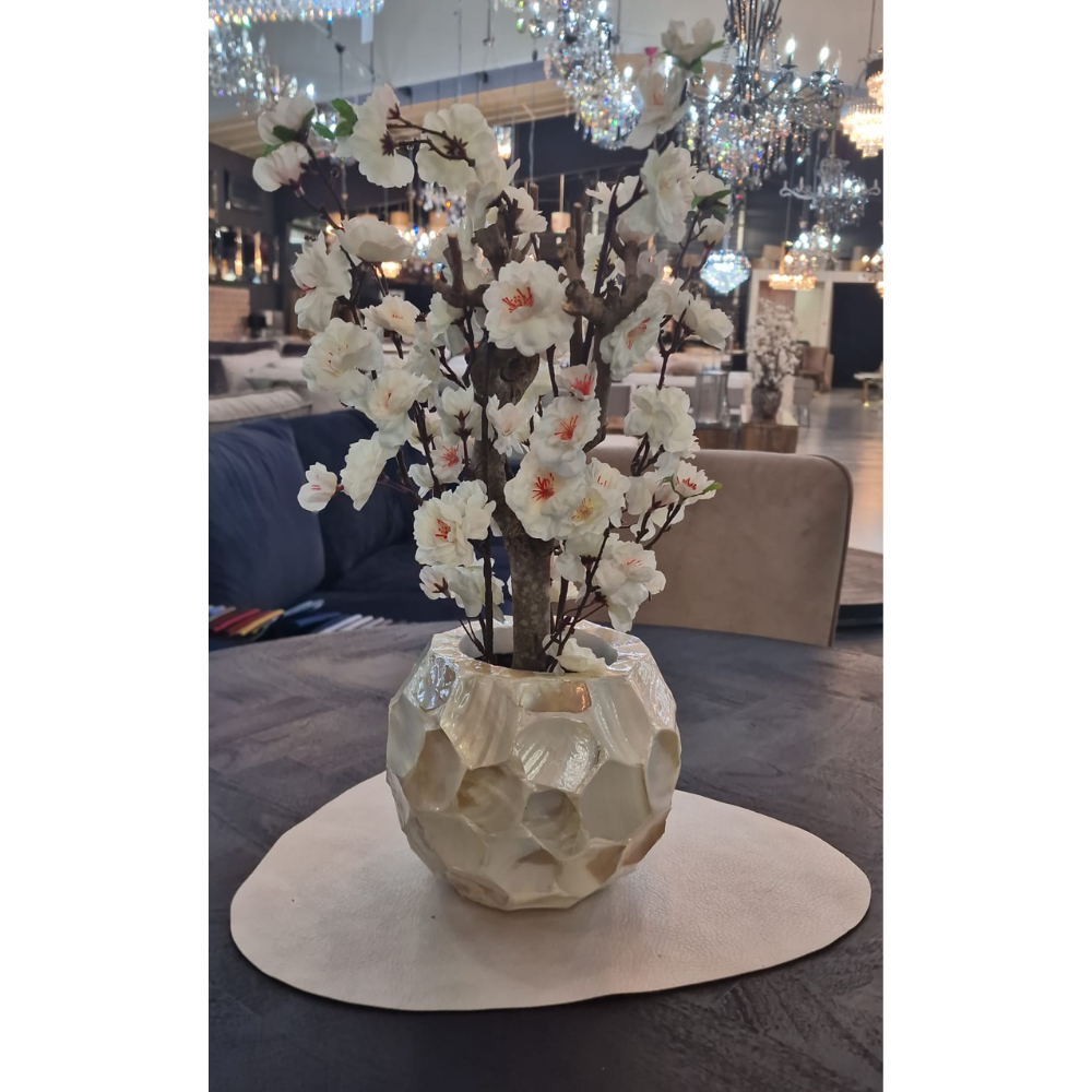 Schelpenvaas - Lucia - Met Bloemen