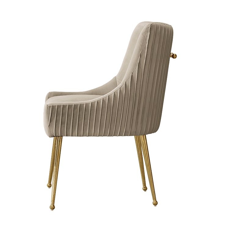 Arona Eetkamerstoel Taupe - Gouden poten