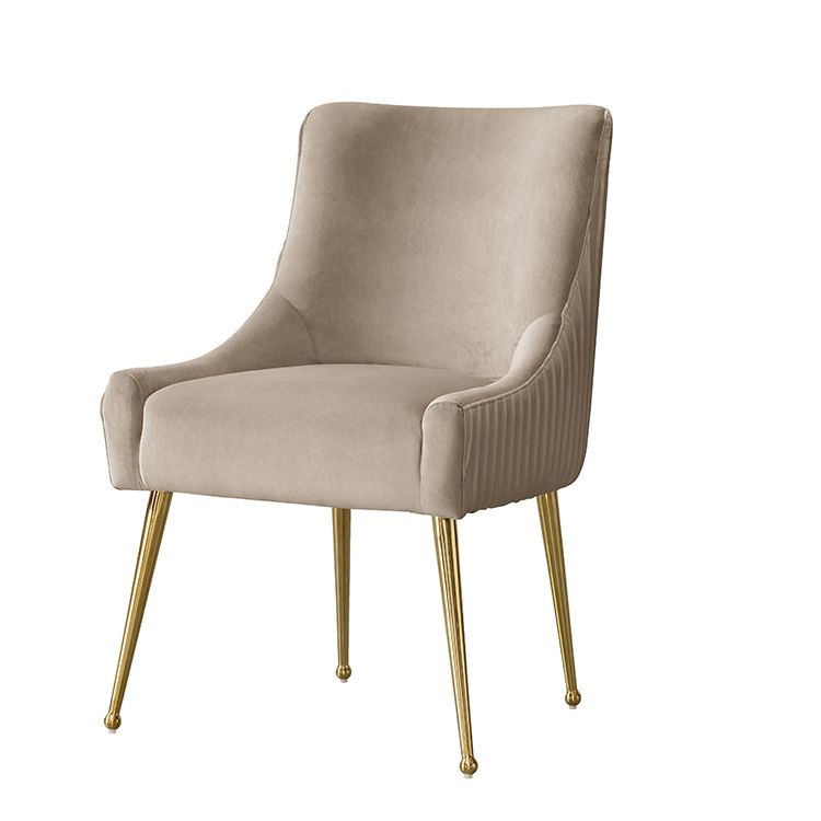 Arona Eetkamerstoel Taupe - Gouden poten