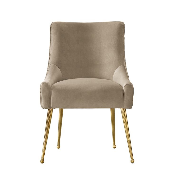 Arona Eetkamerstoel Taupe - Gouden poten