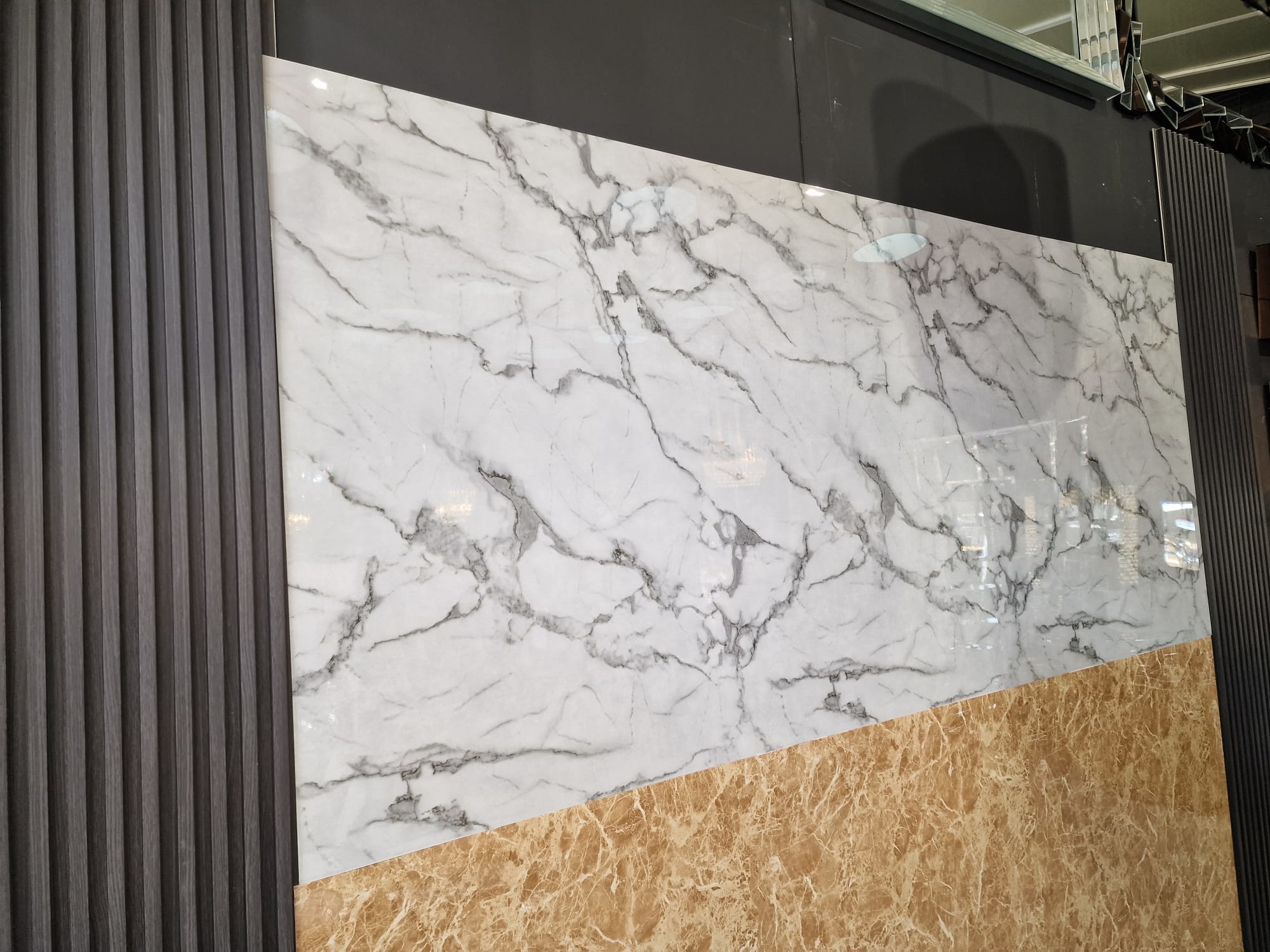 Wandpaneel Marmer - White/Grey