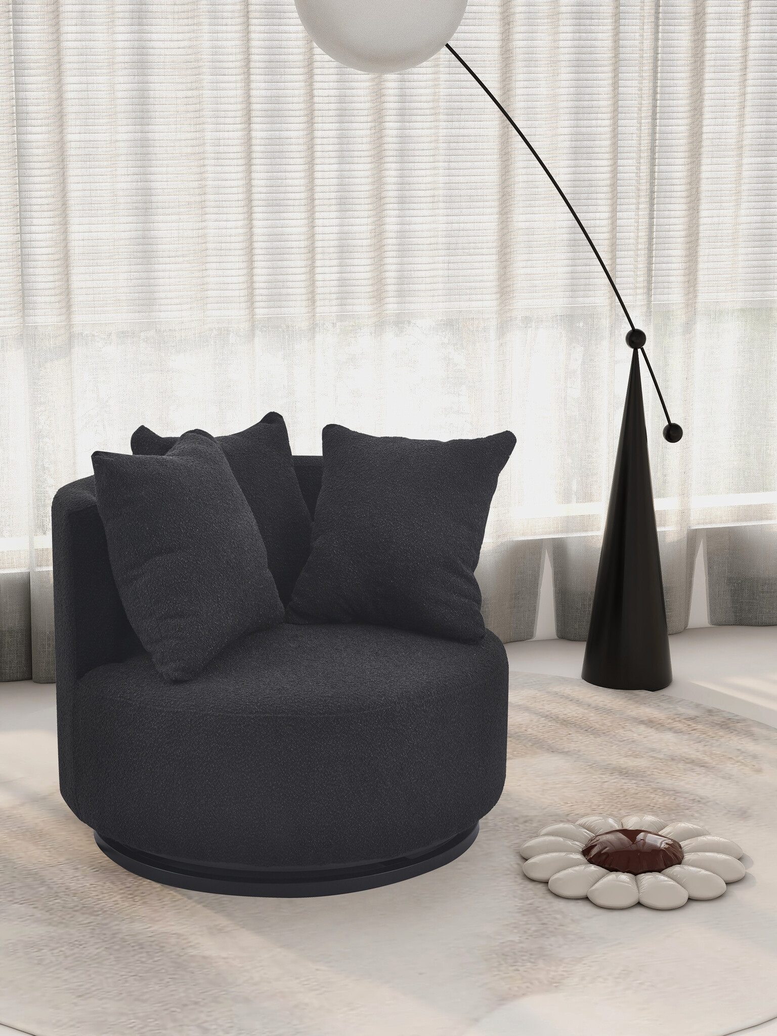 Loveseat Teddy - Zwart