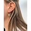 DORA HOOPS BLUE NATURAL STONE GOLD - STAINLESS STEEL