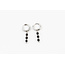 Boucles d'oreilles 'Mon Cheri' argent & noir - acier inoxydable