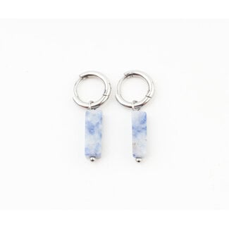 Dora Hoops Blau NATURSTEIN SILBER - EDELSTAHL