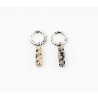 Dora Hoops Leopard NATURSTEIN SILBER - EDELSTAHL