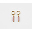 Boucles d'oreilles 'Olivia' pierre naturelle rose or - acier inoxydable