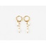 Boucles d'oreilles perle 'Aventure' or - acier inoxydable