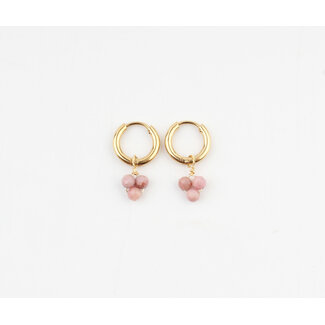 'Zara' Earrings Pink & Gold - Stainless Steel