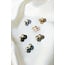 'Femme' Earrings Natural Stone Leopard Silver - Stainless Steel