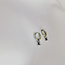 Boucles d'Oreilles 'Sans cesse' Argent Pierre Noire - Acier Inoxydable