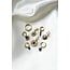 Round Black Flower Earrings - Gold Plated