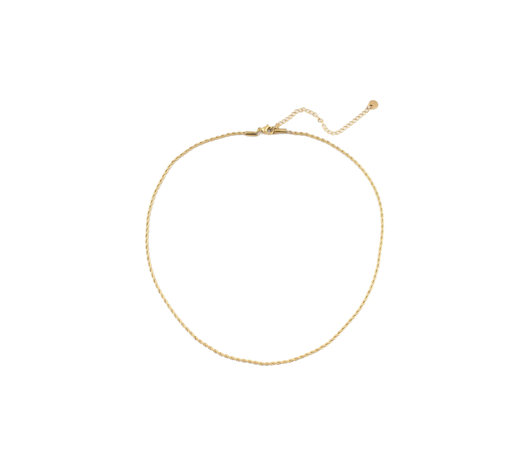 Gold Twisted Necklace Stainless Steel Notbranded