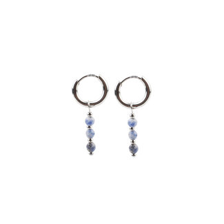 Boucles d'oreilles 'Mon cheri' argent & bleu - acier inoxydable