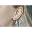 Boucles d'oreilles 'Mon Cheri' blanc & or - acier inoxydable