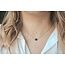 COLLIER 'PIERRE D'AMOUR' AGATE NOIRE PIERRE NATURELLE - ACIER INOXYDABLE