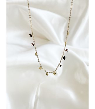 Halskette „Little Stars“ aus goldenem Edelstahl