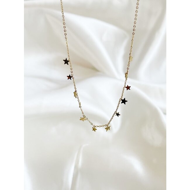 Collier 'petites étoiles' or - acier inoxydable