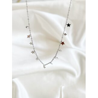 Silver Stainless Steel 'Little Stars' Necklace