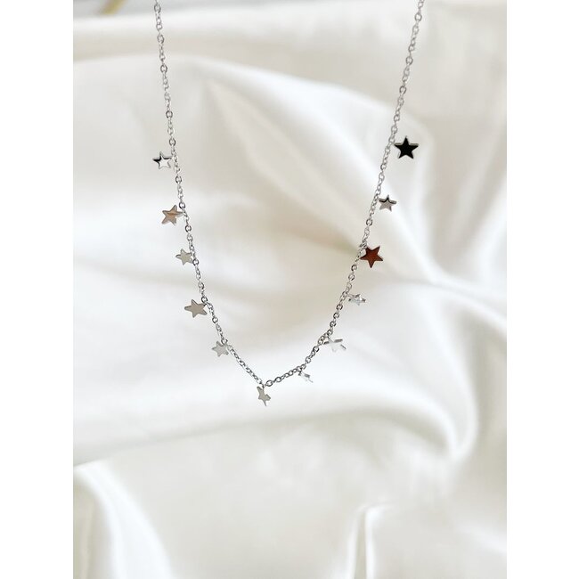 zilver Stainless Steel 'Little Stars' ketting