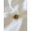 Gold Natural Stone Ring Daisy 'Turquoise' - Stainless steel