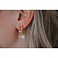 'Léa' Earrings Pink Natural Stone - Stainless Steel