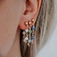 'Léa' Earrings Black Natural Stone - Stainless Steel