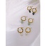 Louane 'Pink Natural Stone Twist Hoops Gold - acciaio inossidabile