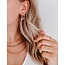 Louane 'Pink Natural Stone Twist Hoops Gold - acciaio inossidabile