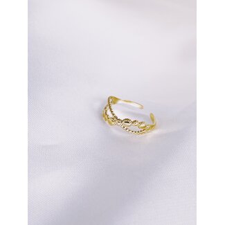 'DONNA' Verstelbare ring Gold - Stainless Steel