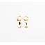 'Fleur Sauvage' earrings black & gold - stainless steel