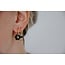 Boucles d'oreilles 'Fleur Sauvage' noir & or - acier inoxydable