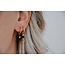 Boucles d'oreilles 'Fleur Sauvage' noir & or - acier inoxydable