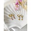 Pendientes de Fleur Sauvage Pink & Gold - Acero inoxidable