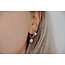 Louane 'White Natural Stone Twist Hoops Gold - Acciaio inossidabile