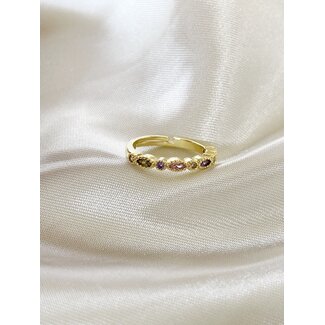 'Glitter Please' Ring - Gold Plated - Adjustable)