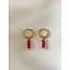 Pink Natural Stone 'Luna' Earrings - Stainless Steel