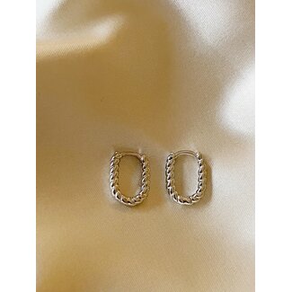 Small turned 'Odette' Earrings Silver - Stainless steel