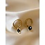 Round 'Nina' Earrings Black - stainless steel